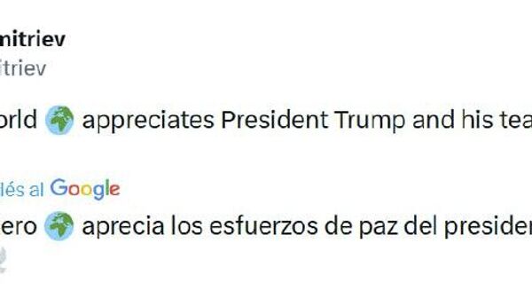 El mundo entero aprecia los esfuerzos de paz del presidente Trump y su equipo, afirma el enviado especial de Putin - Sputnik Mundo