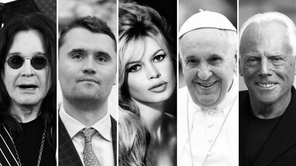 El cantante Ozzy Osbourne, el activista político estadounidense Charlie Kirk, la actriz francesa Brigitte Bardot, Papa Francisco, el diseñador italiano Giorgio Armani - Sputnik Mundo