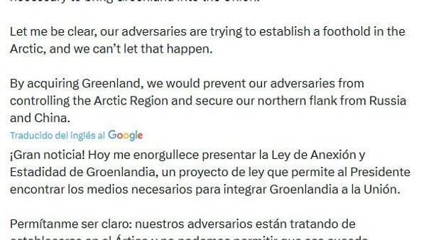 Congresista republicano propone la anexión de Groenlandia a EEUU - Sputnik Mundo