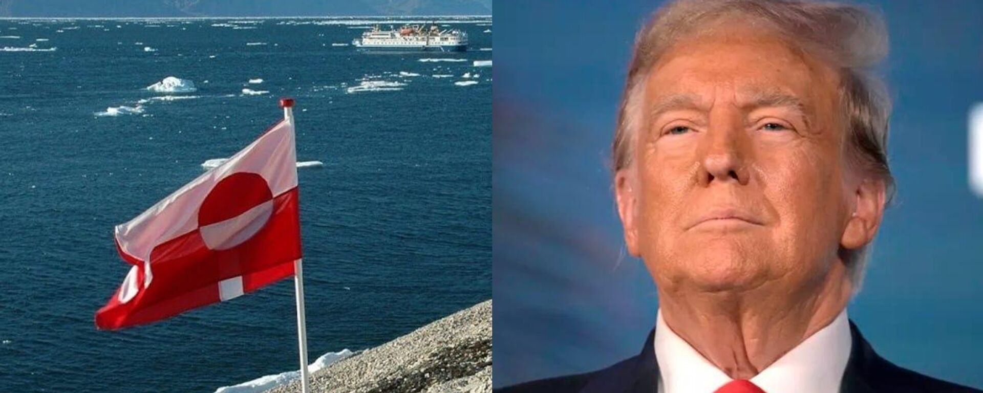 Bandera de Groenlandia y el presidente de EEUU, Donald Trump - Sputnik Mundo, 1920, 18.01.2026