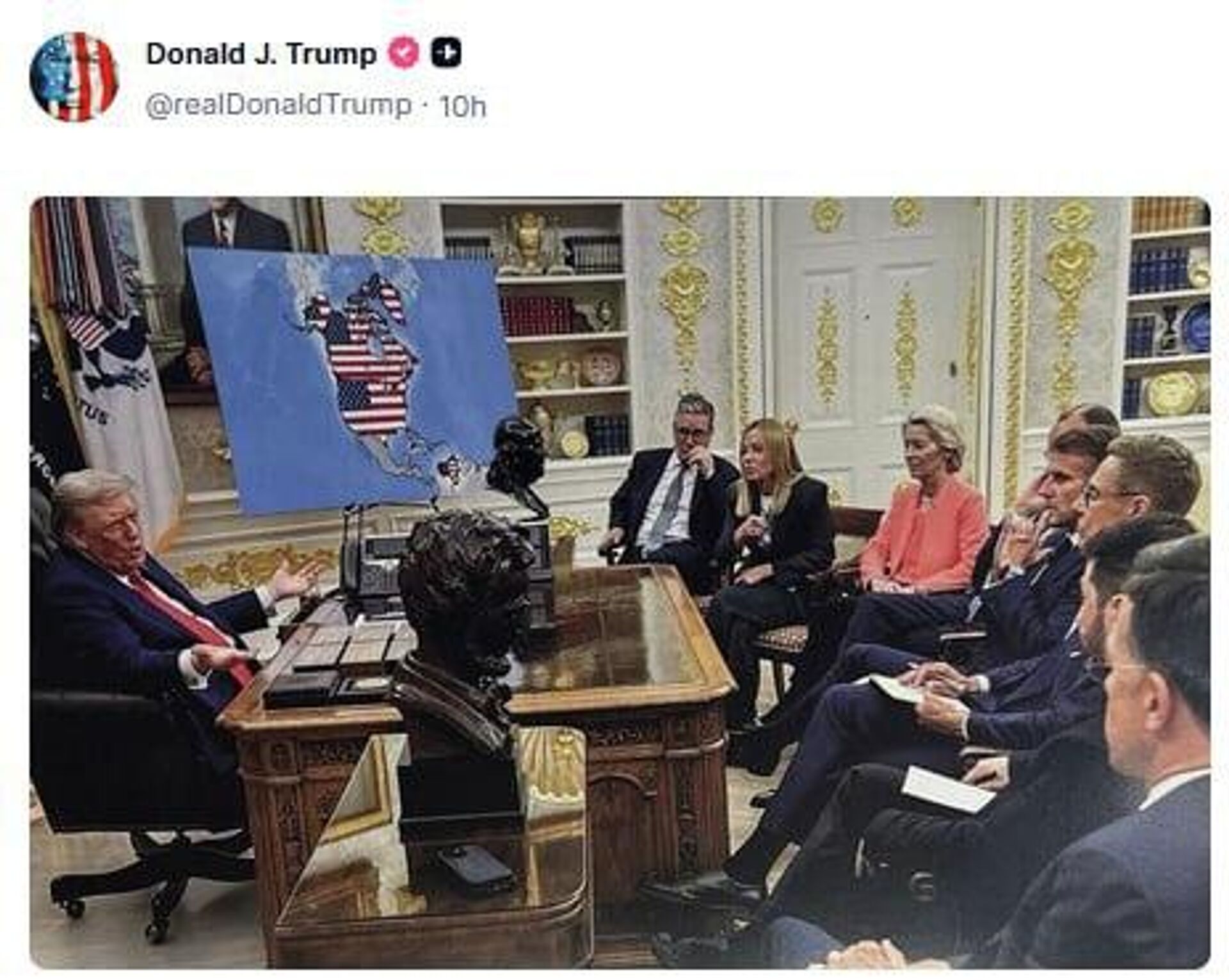 Venezuela, Groenlandia y Canadá bajo la bandera de EEUU en las publicaciones de Trump Venezuela, Groenlandia y Canadá bajo la bandera de EEUU en las publicaciones de Trump - Sputnik Mundo, 1920, 20.01.2026