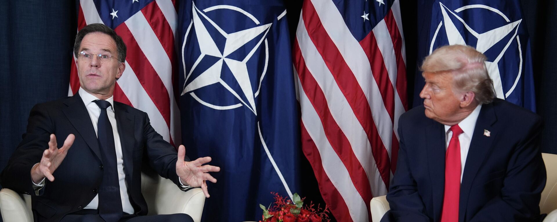 El secretario general de la OTAN, Mark Rutte, y el presidente de Estados Unidos, Donald Trump - Sputnik Mundo, 1920, 02.04.2026