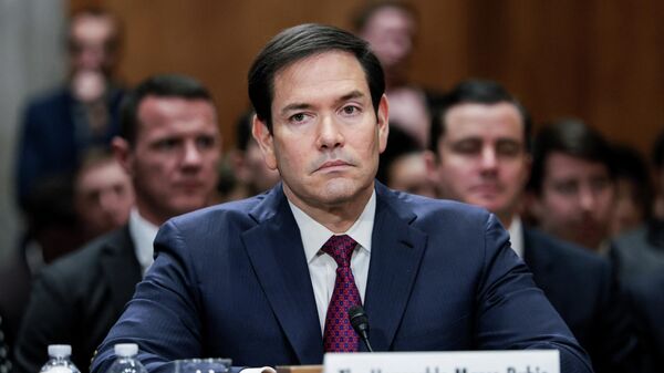 Marco Rubio, secretario de Estado de EEUU, se presenta ante el Comité de Relaciones Exteriores del Senado para una audiencia, en el Capitolio de Washington, D.C., el 28 de enero de 2026  - Sputnik Mundo