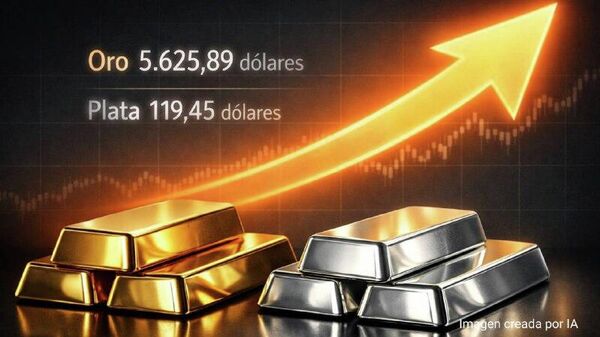 La fiebre del oro no para: los precios bursátiles de los metales preciosos suben más del 4% (Imagen creada por IA) - Sputnik Mundo