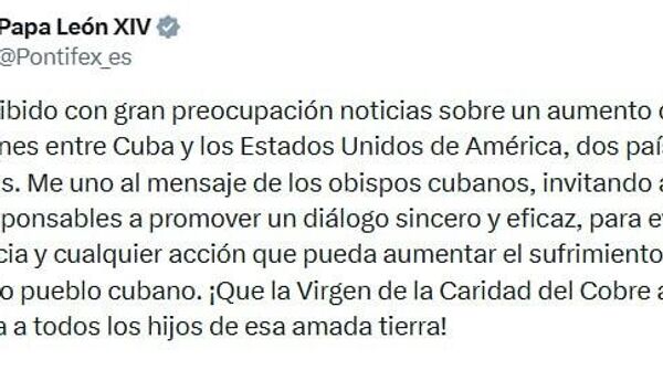 Papa León XIV llama a Cuba y a EEUU a promover un diálogo sincero y eficaz - Sputnik Mundo