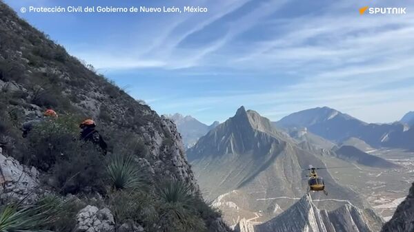 ¡Rescate desde las alturas! Helicóptero auxilia a senderista en el norte de México - Sputnik Mundo