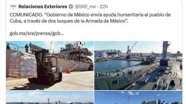 Cuba agradece a México por el envío de dos buques con ayuda humanitaria - Sputnik Mundo