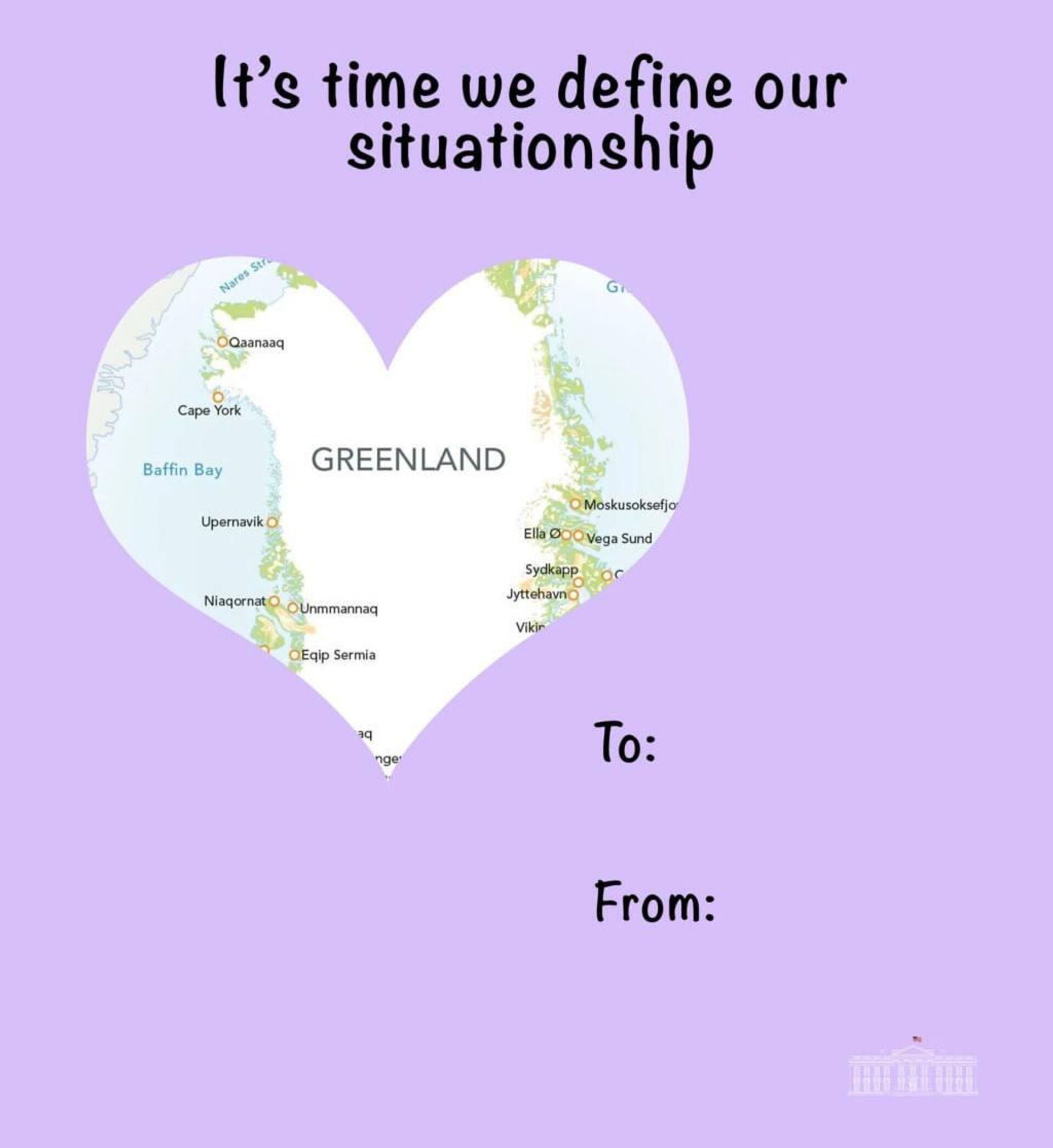 La Casa Blanca publica una tarjeta de San Valentín con Groenlandia - Sputnik Mundo, 1920, 14.02.2026