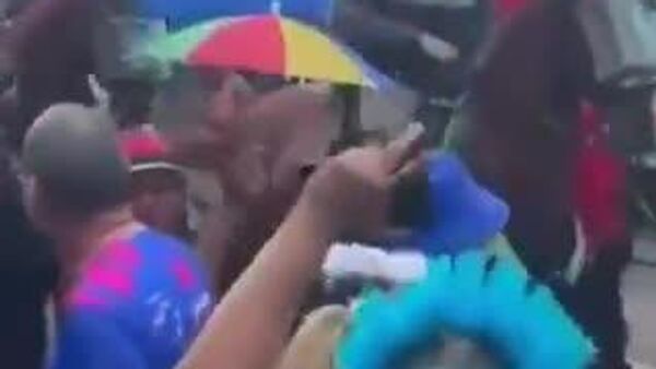 Caballo de la policía se asusta y atropella a los asistentes de un desfile en Brasil - Sputnik Mundo