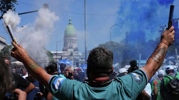 Protestas contra la reforma laboral en Argentina - Sputnik Mundo