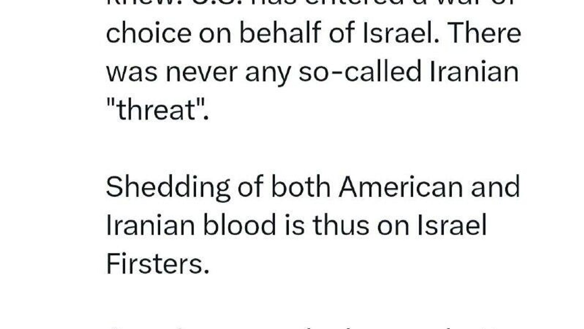El derramamiento de sangre es responsabilidad de quienes creen en 'Israel Primero', dice canciller iraní - Sputnik Mundo, 1920, 03.03.2026
