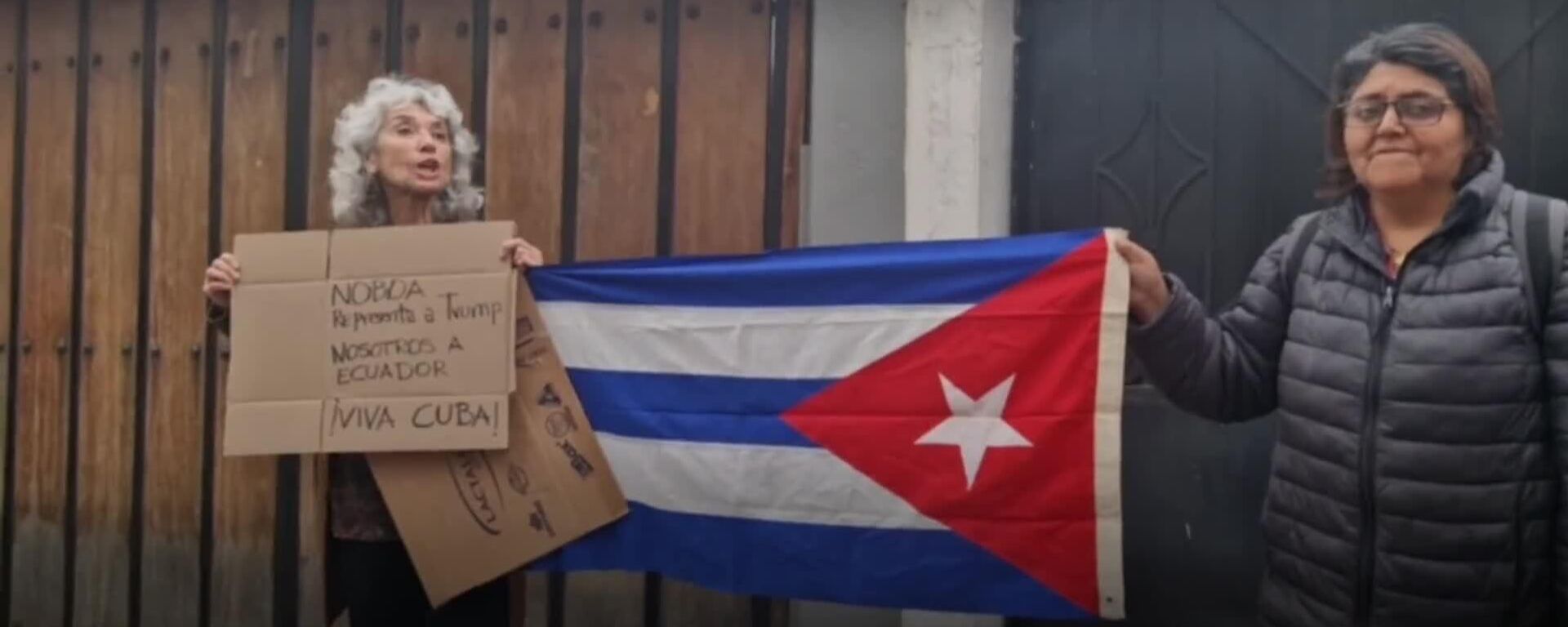 Los simpatizantes de Cuba en Ecuador manifiestan su total rechazo a la política exterior del país sudamericano - Sputnik Mundo, 1920, 05.03.2026