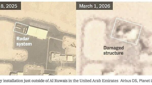 Imágenes satelitales muestran los daños en una estación de radar estadounidense en los Emiratos Árabes Unidos - Sputnik Mundo