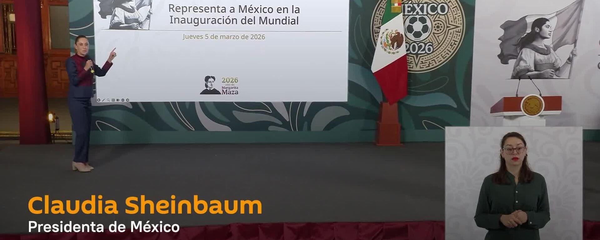 Sheinbaum afirma que verá la inauguración del Mundial desde el Zócalo de la Ciudad de México - Sputnik Mundo, 1920, 05.03.2026