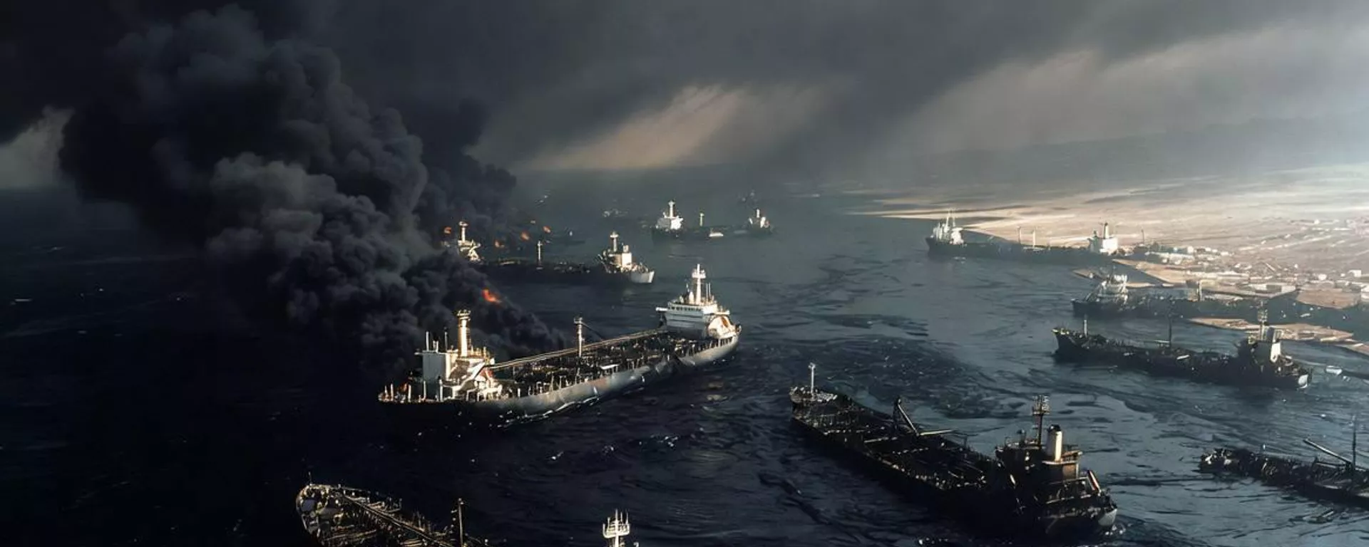 Catástrofe ecológica: revelan otra cara oculta de la guerra contra Irán en el estrecho de Ormuz (imagen creada por IA)  - Sputnik Mundo, 1920, 09.03.2026