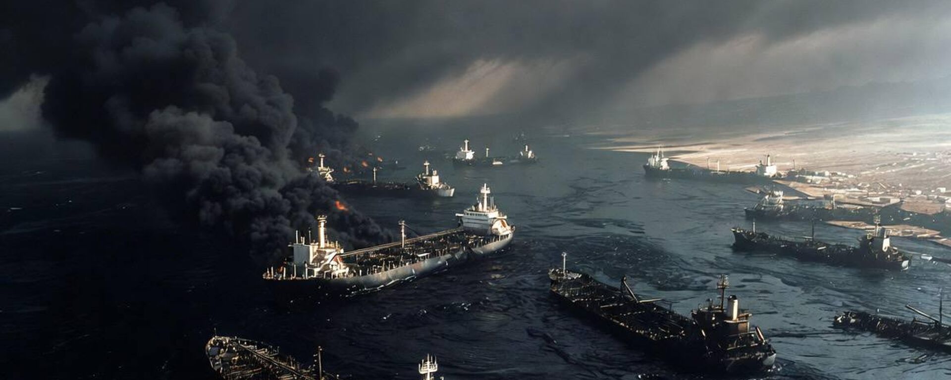 Catástrofe ecológica: revelan otra cara oculta de la guerra contra Irán en el estrecho de Ormuz (imagen creada por IA)  - Sputnik Mundo, 1920, 09.03.2026