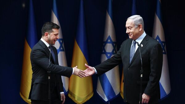 Volodímir Zelenski y Benjamín Netanyahu, primer ministro de Israel - Sputnik Mundo