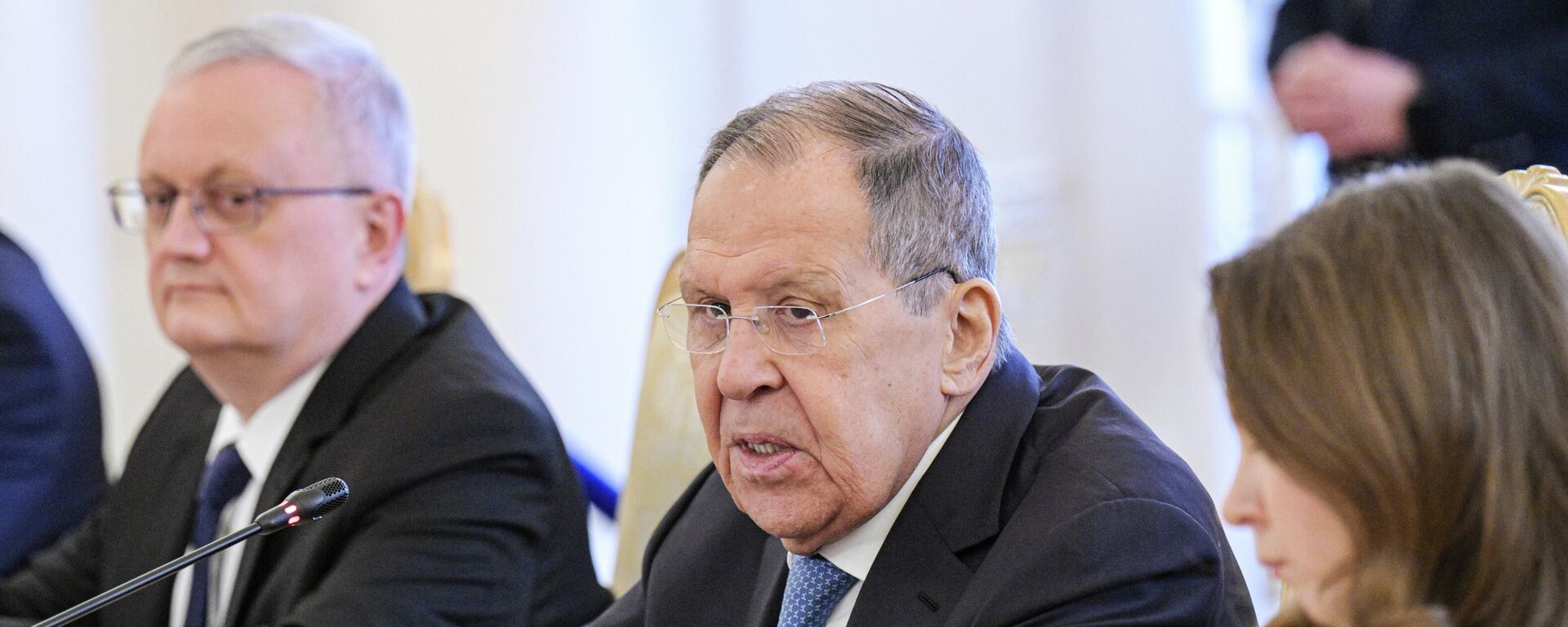 Serguéi Lavrov, ministro de Asuntos Exteriores ruso, durante una reunión en Moscú con el ministro de Asuntos Exteriores de Kenia  - Sputnik Mundo, 1920, 16.03.2026