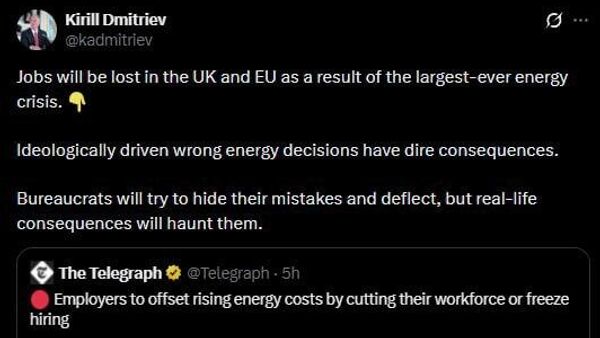 Las consecuencias perseguirán a Europa por los errores en su política energética, advierte el enviado especial ruso Las consecuencias perseguirán a Europa por los errores en su política energética, advierte el enviado especial ruso - Sputnik Mundo