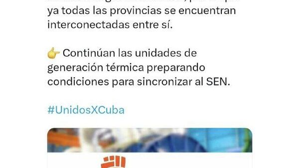 Las autoridades de la isla informaron sobre la reconexión del país a la red eléctrica luego de la suspensión de dicho servicio en varias regiones - Sputnik Mundo