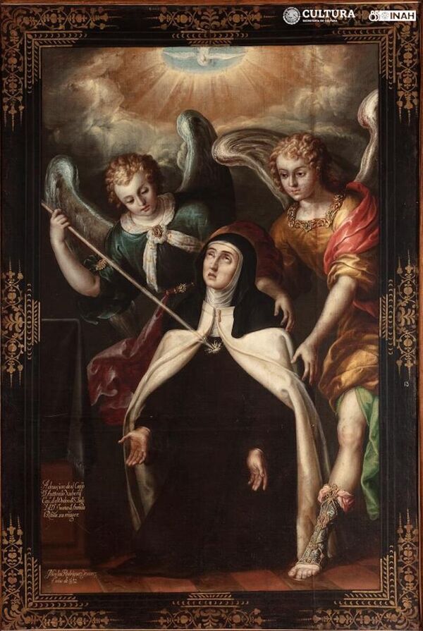 Transverberación de santa Teresa de Ávila, óleo sobre tela de Nicolás Rodríguez Juárez, siglo XVII. Colección Museo Nacional del Virreinato - Sputnik Mundo