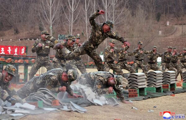 Soldados norcoreanos se entrenan en una base de entrenamiento para operaciones especiales. - Sputnik Mundo