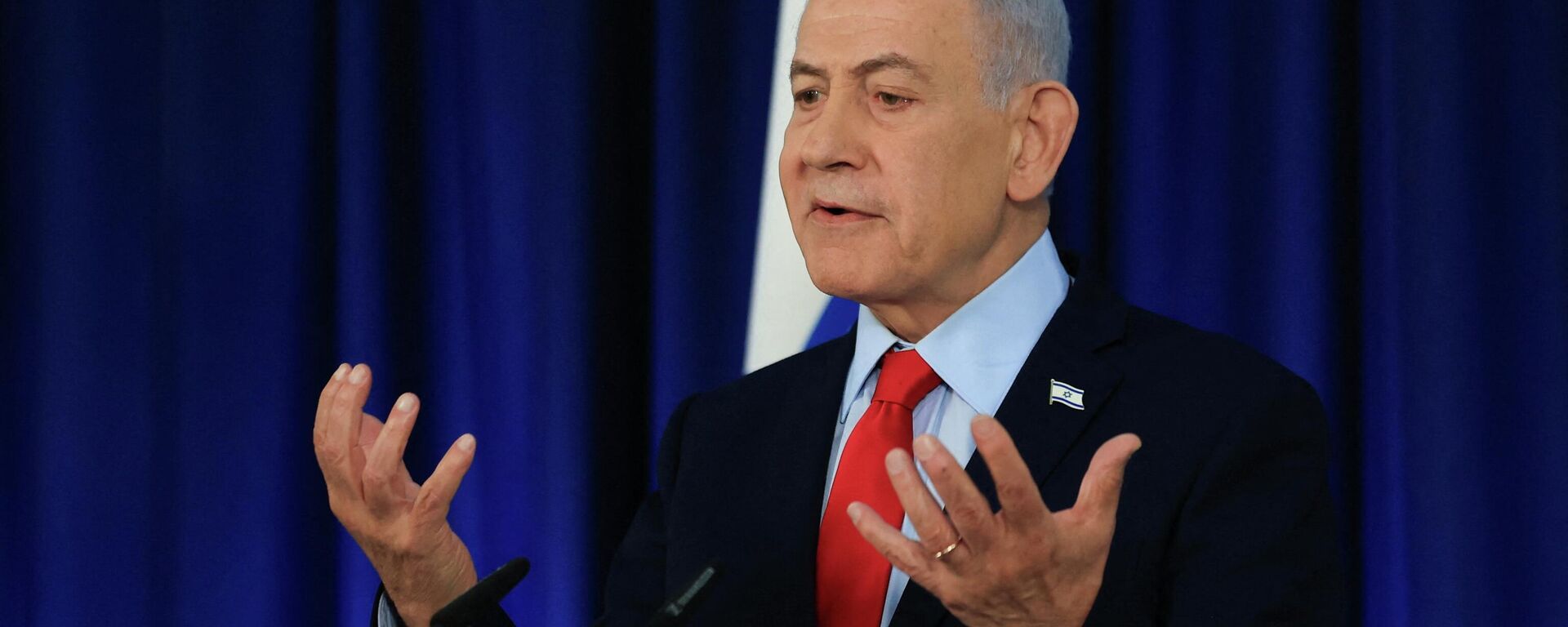 Benjamín Netanyahu, primer ministro israelí, habla durante una conferencia de prensa, en medio del conflicto entre Estados Unidos e Israel con Irán, en Jerusalén, el 19 de marzo de 2026  - Sputnik Mundo, 1920, 10.04.2026