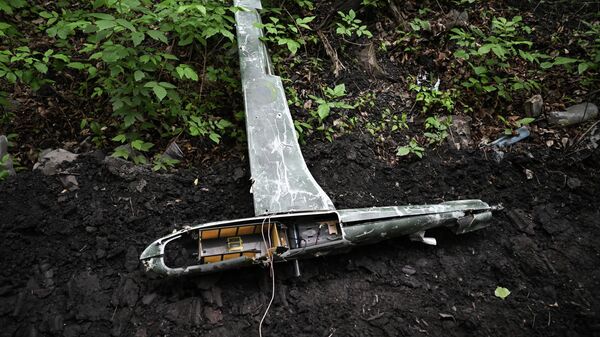 Un dron ucraniano del tipo Shark mini derribado por las FFAA de Rusia (archivo) - Sputnik Mundo