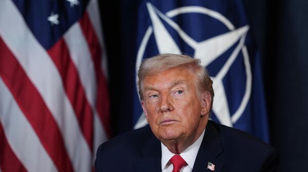 El presidente de EEUU, Donald Trump, durante una reunión con el secretario general de la OTAN, Mark Rutte. - Sputnik Mundo