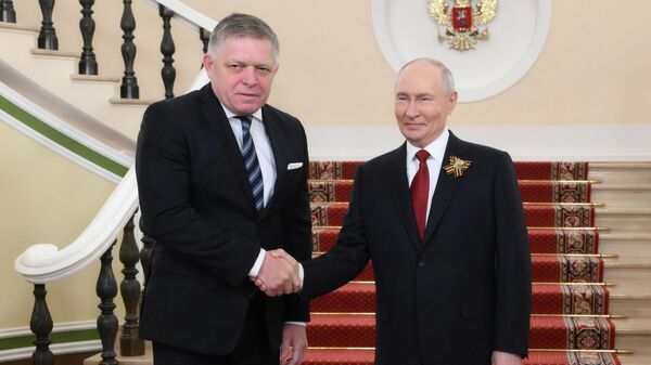 El presidente ruso, Vladímir Putin, se reúne con el primer ministro eslovaco, Robert Fico, en el Kremlin - Sputnik Mundo