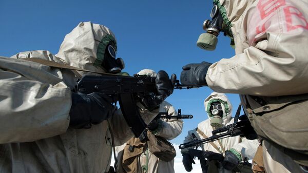Ejercicios de las tropas de defensa radiológica, biológica y química  - Sputnik Mundo