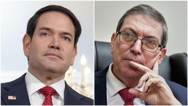 El secretario de Estado de EEUU, Marco Rubio, y el ministro de Exteriores cubano, Bruno Rodríguez - Sputnik Mundo