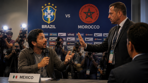 Conferencia de prensa en el marco del Mundial 2026 (imagen creada por IA)  - Sputnik Mundo