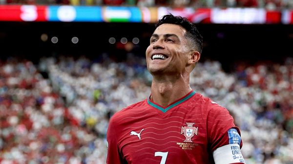 El delantero portugués Cristiano Ronaldo celebra el tercer gol, 23 de junio de 2026  - Sputnik Mundo