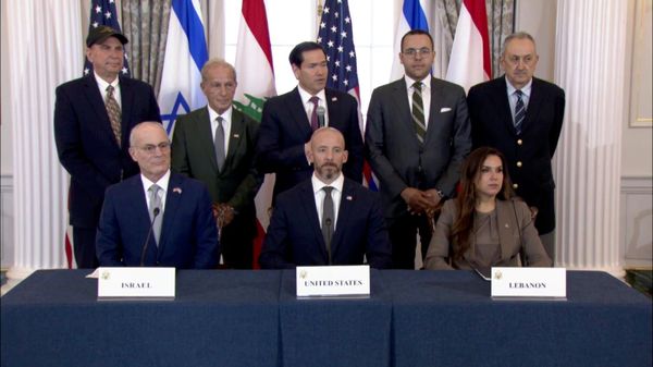 Firma del acuerdo marco entre Líbano e Israel - Sputnik Mundo