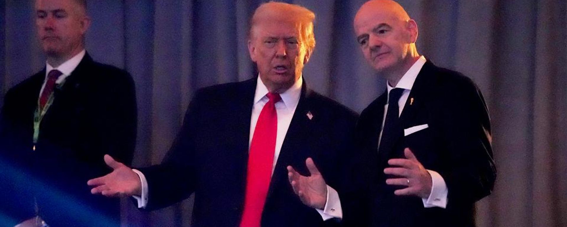 El presidente de EEUU, Donald Trump, y el titular de la FIFA, Gianni Infantino. - Sputnik Mundo, 1920, 08.07.2026
