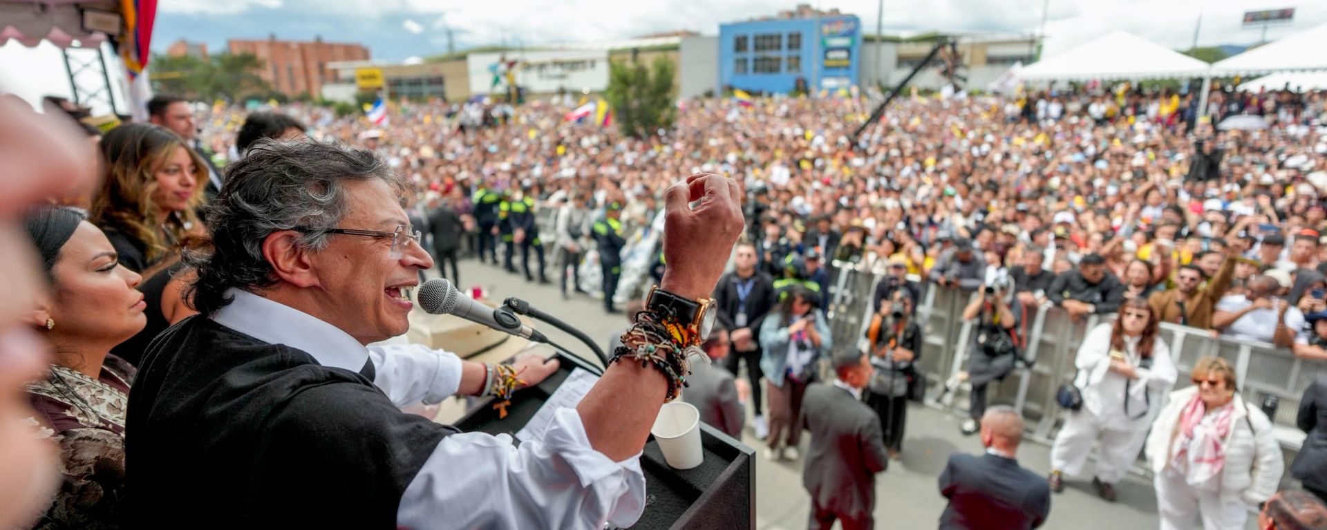 El presidente de Colombia, Gustavo Petro, durante un acto masivo a días de dejar la Presidencia, el 20 de julio de 2026 - Sputnik Mundo, 1920, 21.07.2026