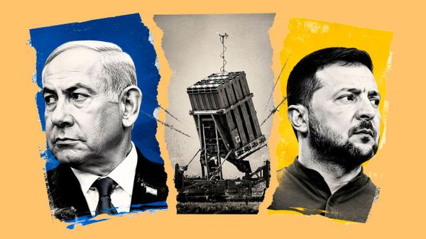 El primer ministro de Israel, Benjamín Netanyahu, y Volodímir Zelenski (imagen creada por IA) - Sputnik Mundo
