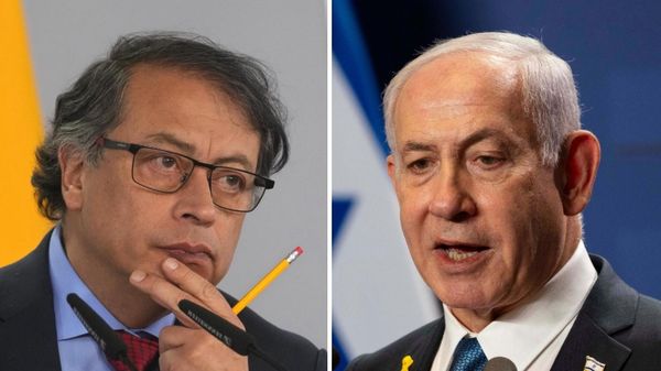 El presidente de Colombia, Gustavo Petro, y el primer ministro de Israel, Benjamín Netanyahu - Sputnik Mundo