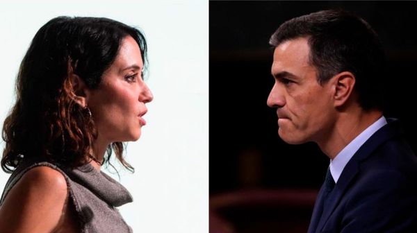 La presidenta de la Comunidad de Madrid, Isabel Díaz Ayuso, y el presidente del Gobierno de España, Pedro Sánchez - Sputnik Mundo