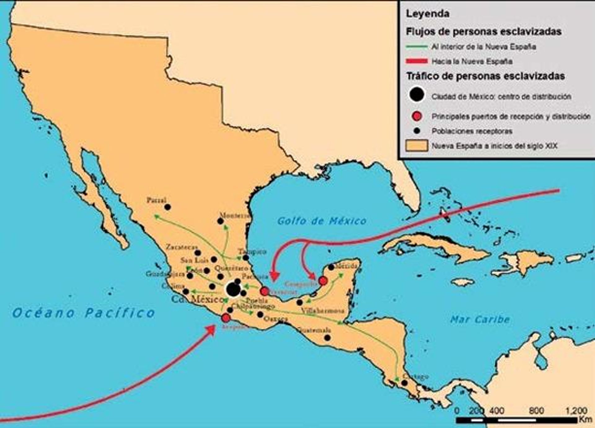 Un mapa del tráfico ilegal de esclavos en los tiempos de la Nueva España, en el territorio de lo que hoy es México - Sputnik Mundo, 1920, 29.08.2026