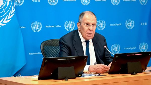 Serguéi Lavrov, ministro de Asuntos Exteriores ruso, durante una rueda de prensa celebrada al margen del 81º período de sesiones de la Asamblea General de la ONU en Nueva York - Sputnik Mundo