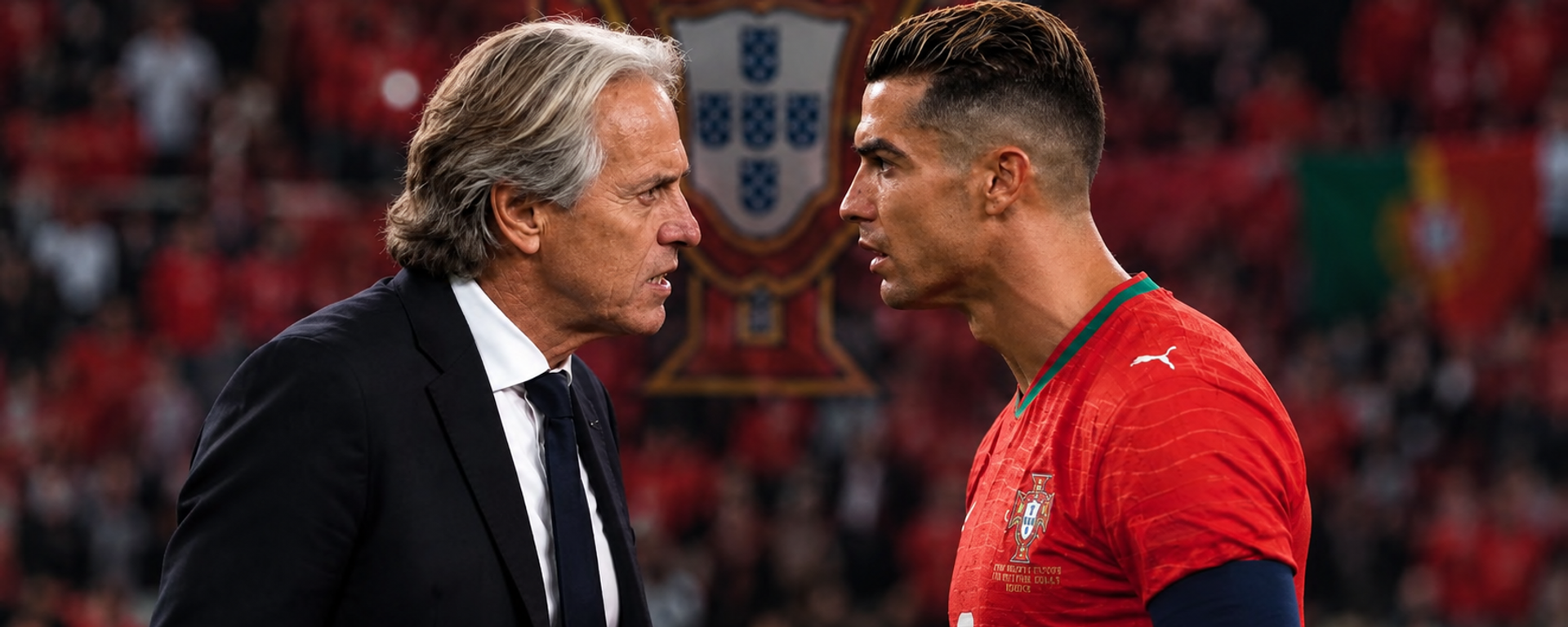 Jorge Jesus, el seleccionador de la selección portuguesa, y Cristiano Ronaldo, futbolista portugués (imagen generada por IA)  - Sputnik Mundo, 1920, 04.10.2026