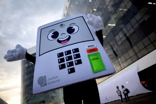 Además de elegir presidente, los brasileños votaron por diputados estatales, gobernadores, los 513 miembros de la Cámara de Diputados y parte del Senado.En la foto: La mascota de las elecciones, creada para promover el voto consciente y difundir contenidos electorales.  - Sputnik Mundo