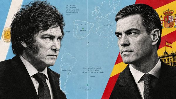 Milei acusa a Pedro Sánchez de dictador (imagen creada por IA) - Sputnik Mundo