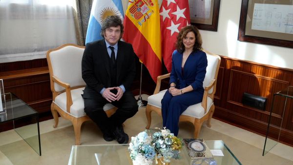 El presidente de Argentina, Javier Milei, y la presidenta de la Comunidad de Madrid, Isabel Díaz Ayuso. - Sputnik Mundo