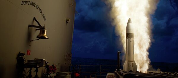 September 18, 2013: An SM-3 Block 1B interceptor is launched from the USS Lake Erie during a MDA test and successfully intercepted a complex short-range ballistic missile target off the coast of Kauai, Hawaii. - Sputnik Mundo