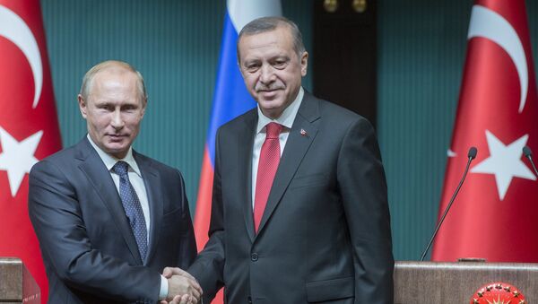 Presidente de Rusia, Vladímir Putin y presidente de Turquía, Recep Tayyip Erdogan (archivo) - Sputnik Mundo