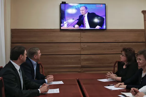 Décima gran rueda de prensa del presidente ruso Vladímir Putin Décima gran rueda de prensa del presidente ruso Vladímir Putin - Sputnik Mundo
