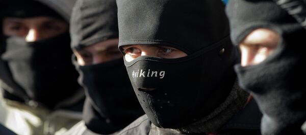 Militantes del grupo Pravy Sektor (archivo) - Sputnik Mundo